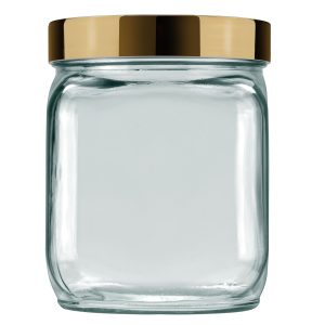 Invicta INV Square Metallized Pot, 0.75 Liters, Gold