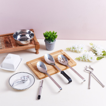 Sunnex Stainless Steel Hollow Spoon with Black Handle - Image 3