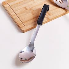 Sunnex Stainless Steel Hollow Spoon with Black Handle - Image 4