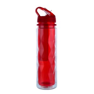 Nessan Kids Tritan Bottle with Top, Silver & Red