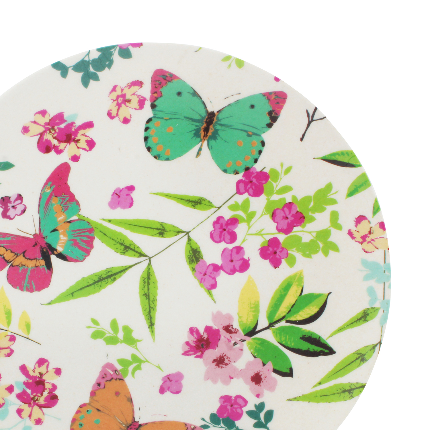 Bd Bamboo Fibre Plate with Flower Design, 25cm - Image 3