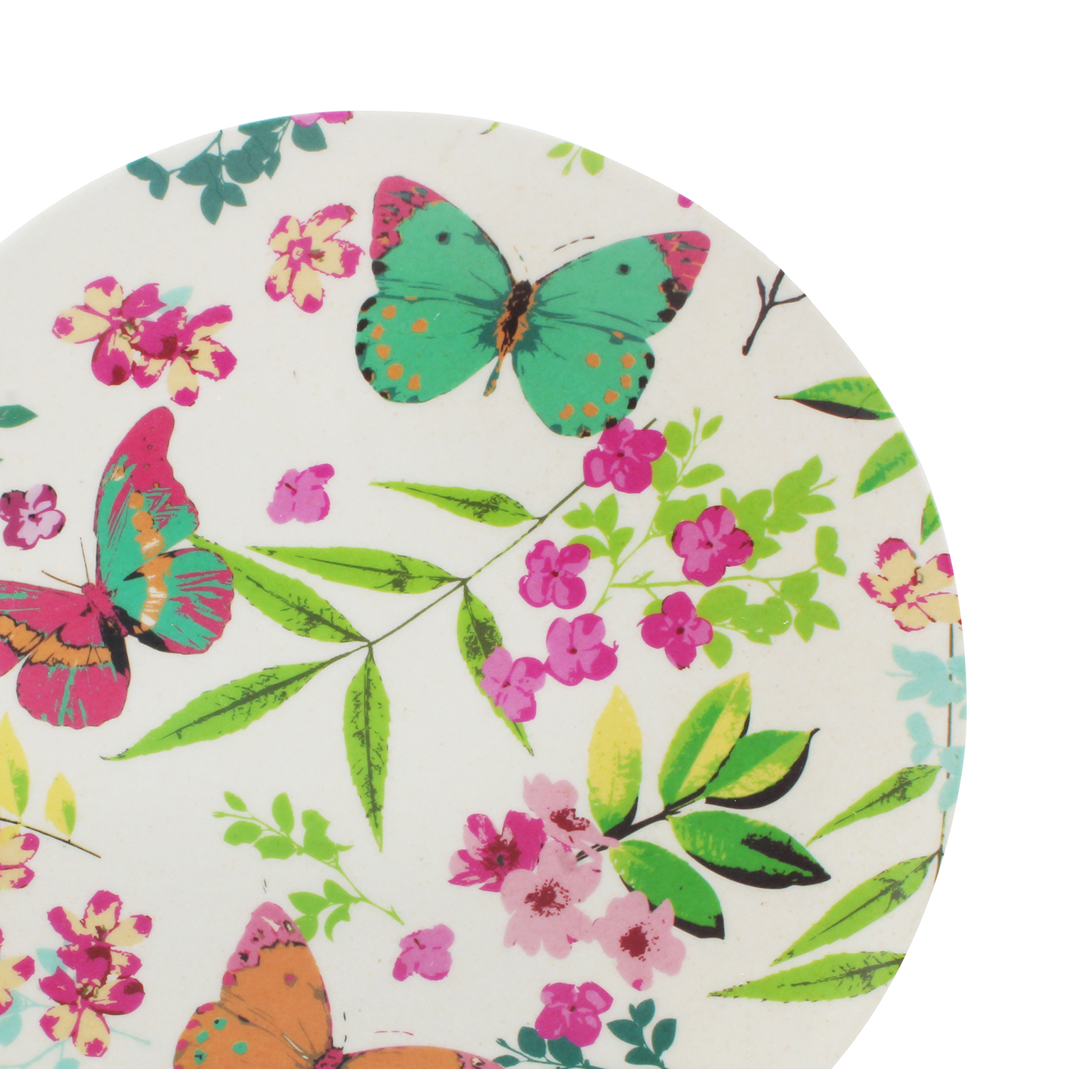 Bd Bamboo Fibre Plate with Flower Design, 20cm - Image 3