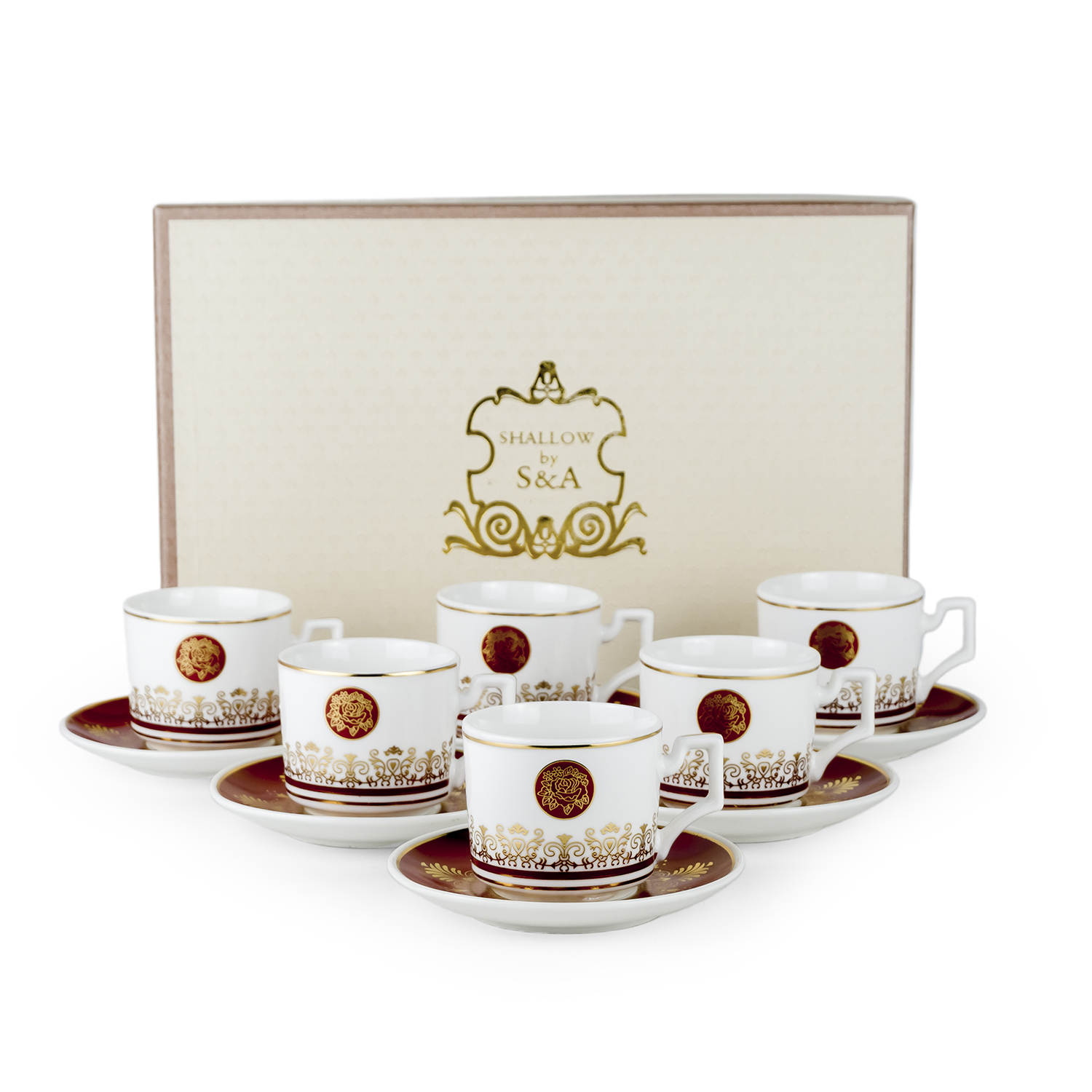 Bd 180ml Tea Cup Set, 6 Pieces (Red)