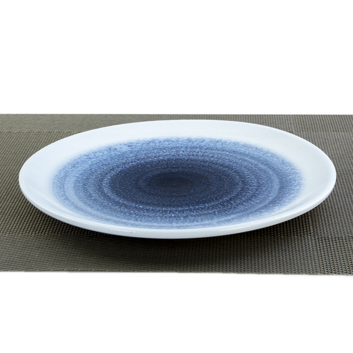 Shallow Reactive Scandi Dessert Plate, 21cm, Blue - Image 3