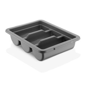 Gastroplast Cutlery Box 3 Compartment, Grey