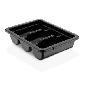 Gastroplast Cutlery Box 3 Compartment, Black