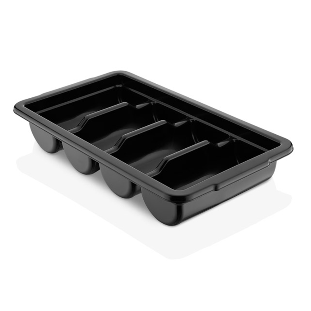 Gastroplast Cutlery Box 4 Compartment, Black