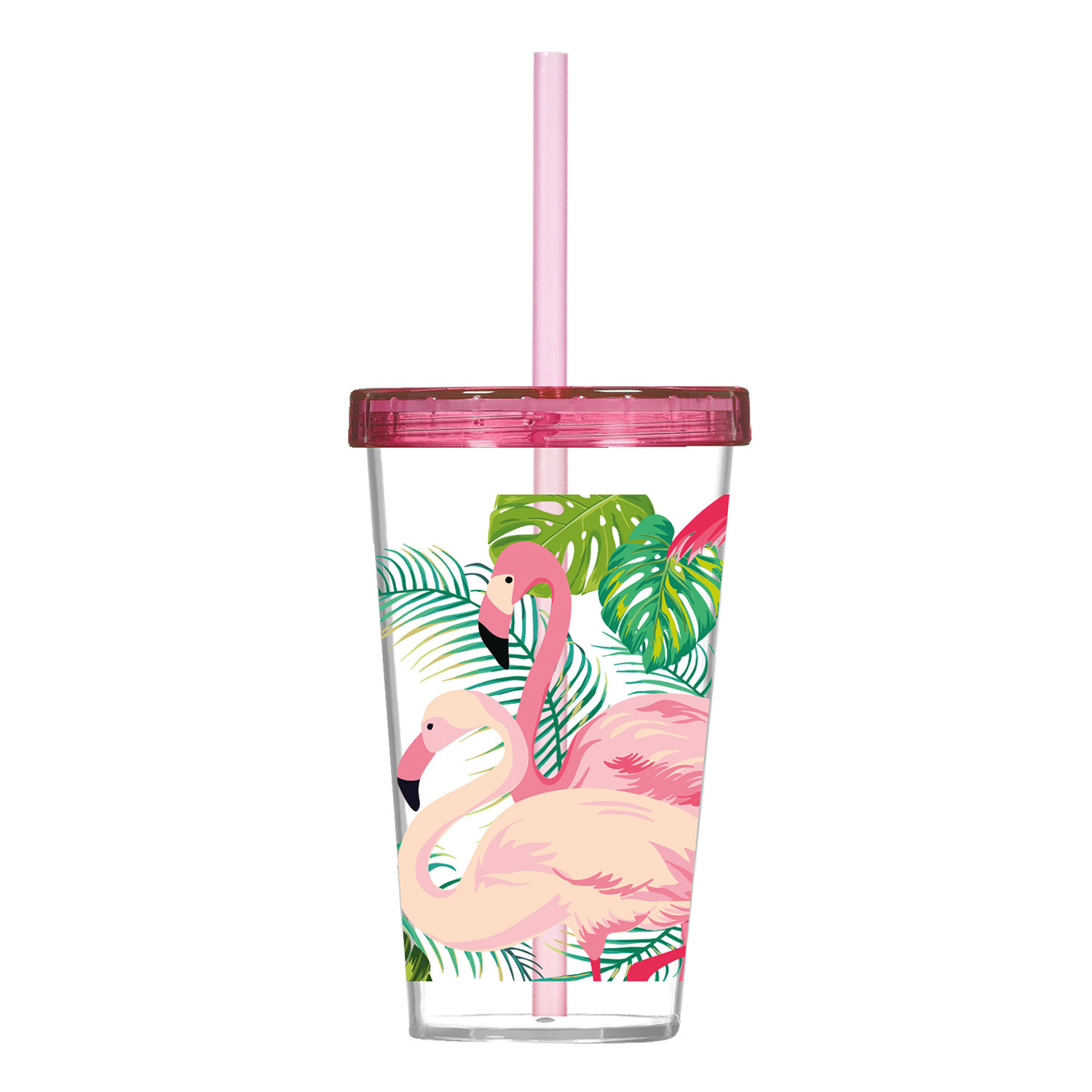 Herevin 660ml Decorate Tumbler with Straw-Flamingo