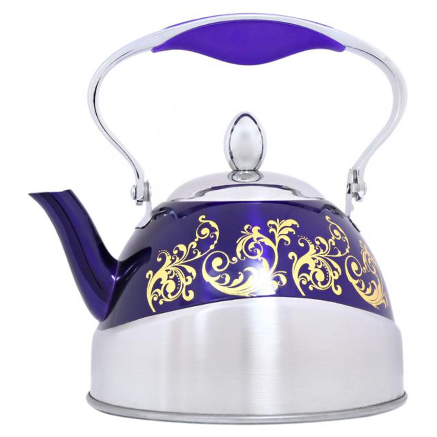 Cairo Stainless Steel Tea Kettle, 1 Liter, Flower Design