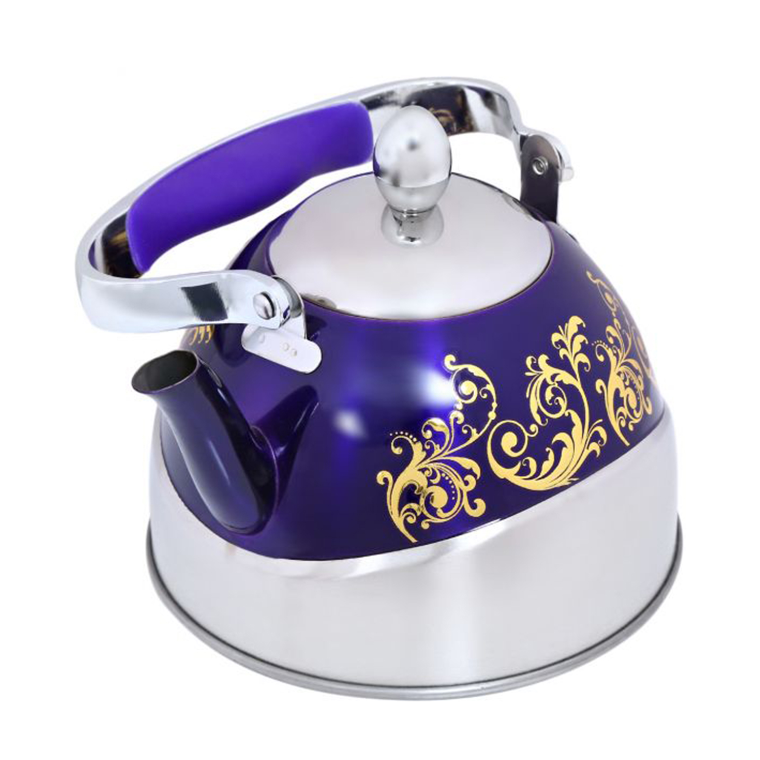 Cairo Stainless Steel Tea Kettle, 1 Liter, Flower Design - Image 2