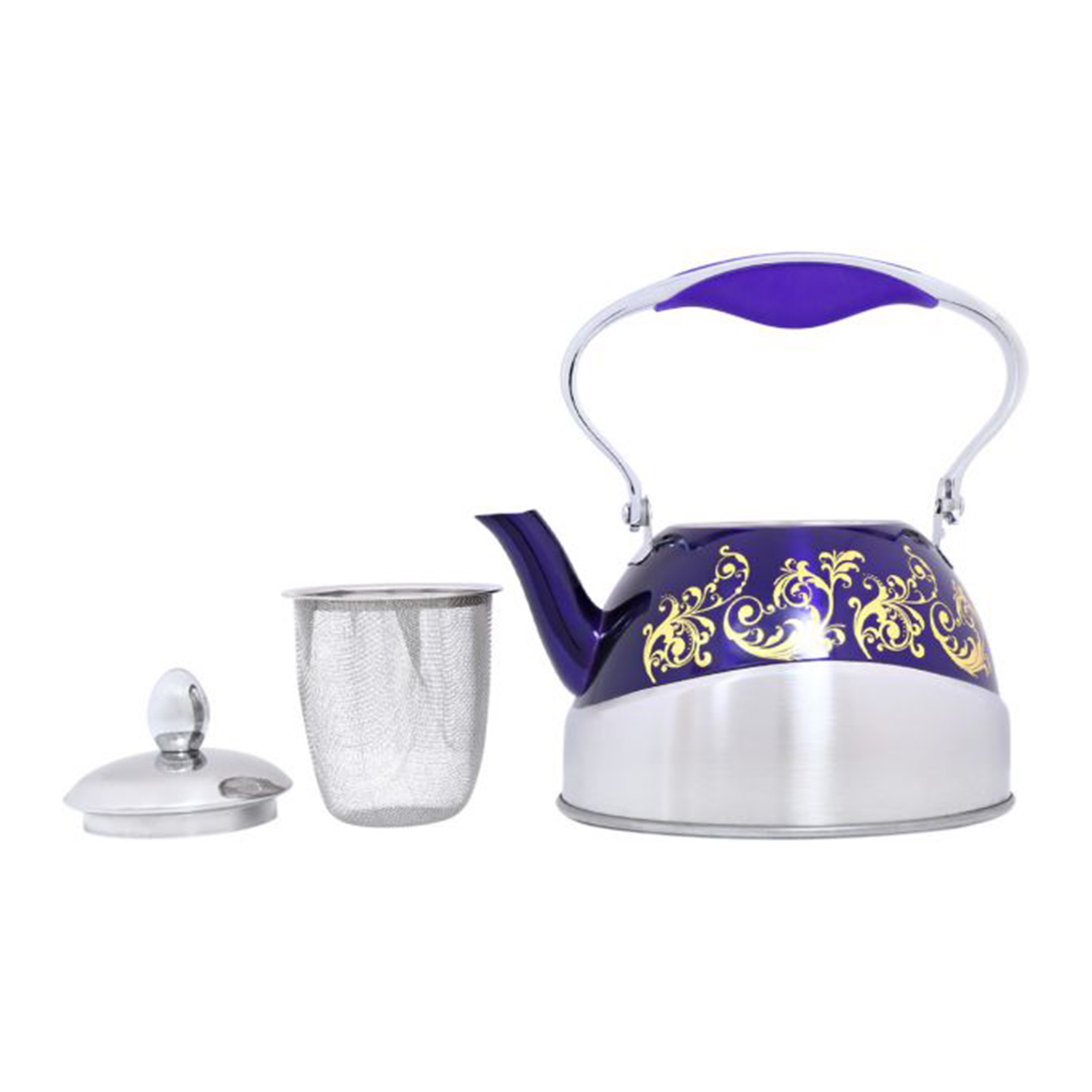 Cairo Stainless Steel Tea Kettle, 1 Liter, Flower Design - Image 3