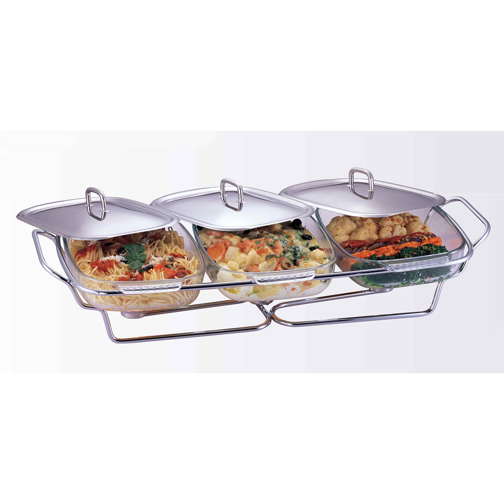 Chef Inox Food Warmer 3 Compartment with Glass Plate (799) - Image 3