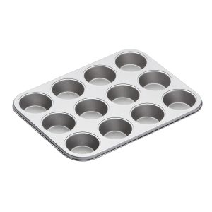 KitchenCraft Non-Stick Twelve Hole Bake Pan 35x27cm, Card Insert