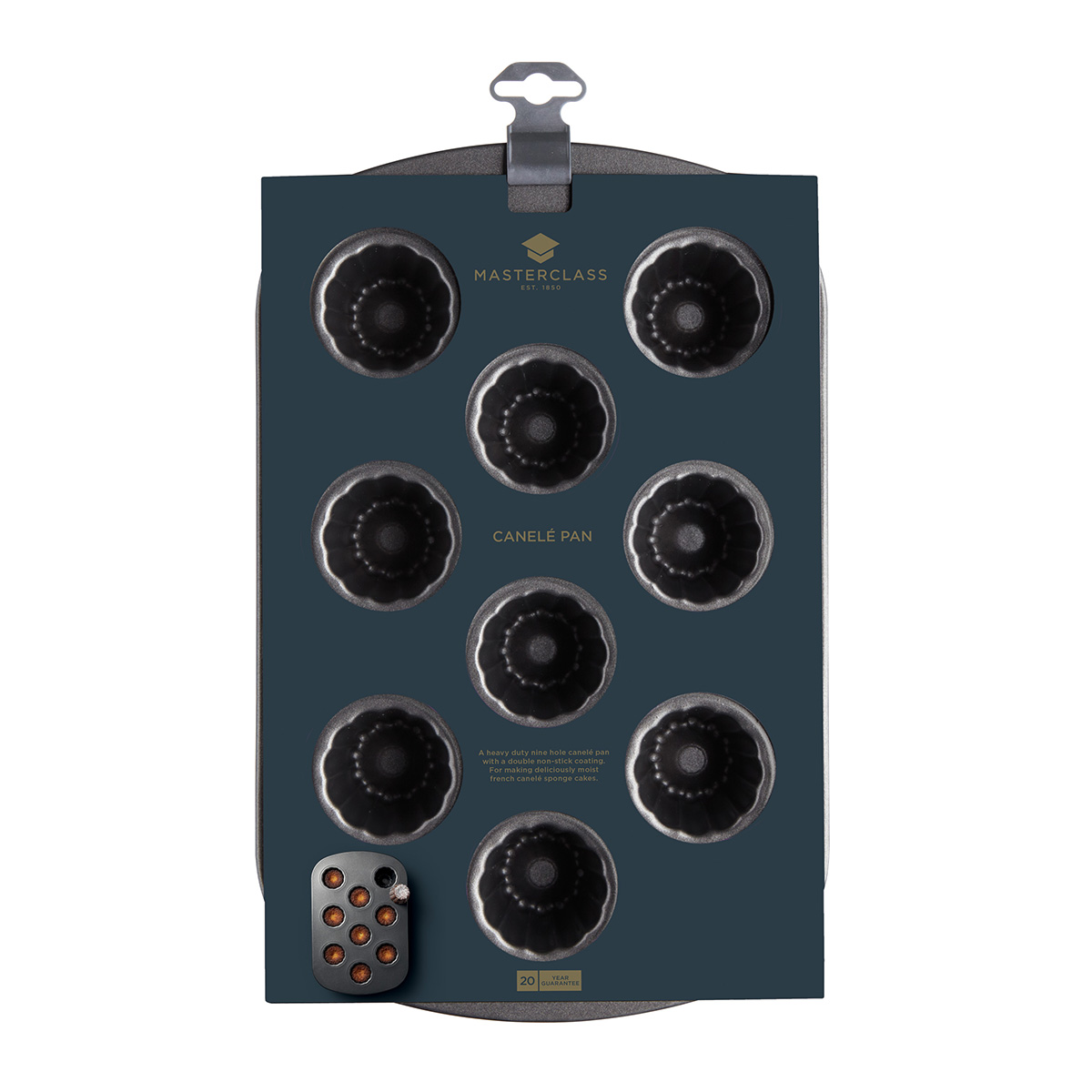 MasterClass Non-Stick Silicone Nine Hole Canel? Pan (32.5x22cm, Sleeved) - Image 2