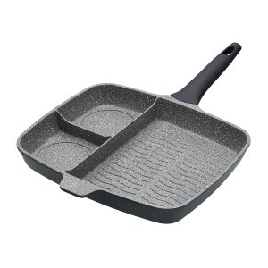 MasterClass Cast Aluminium Three Section Grill Pan 32cm, Sleeve