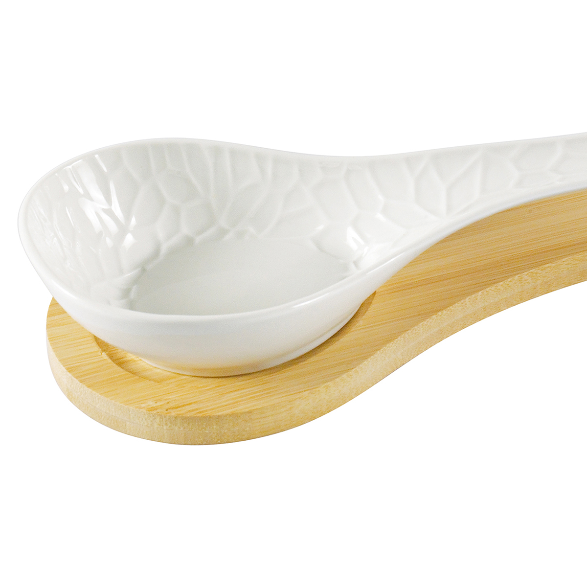 Shallow Spoon Rest with Bamboo Stand (23 x 10 x 5cm) - Image 2