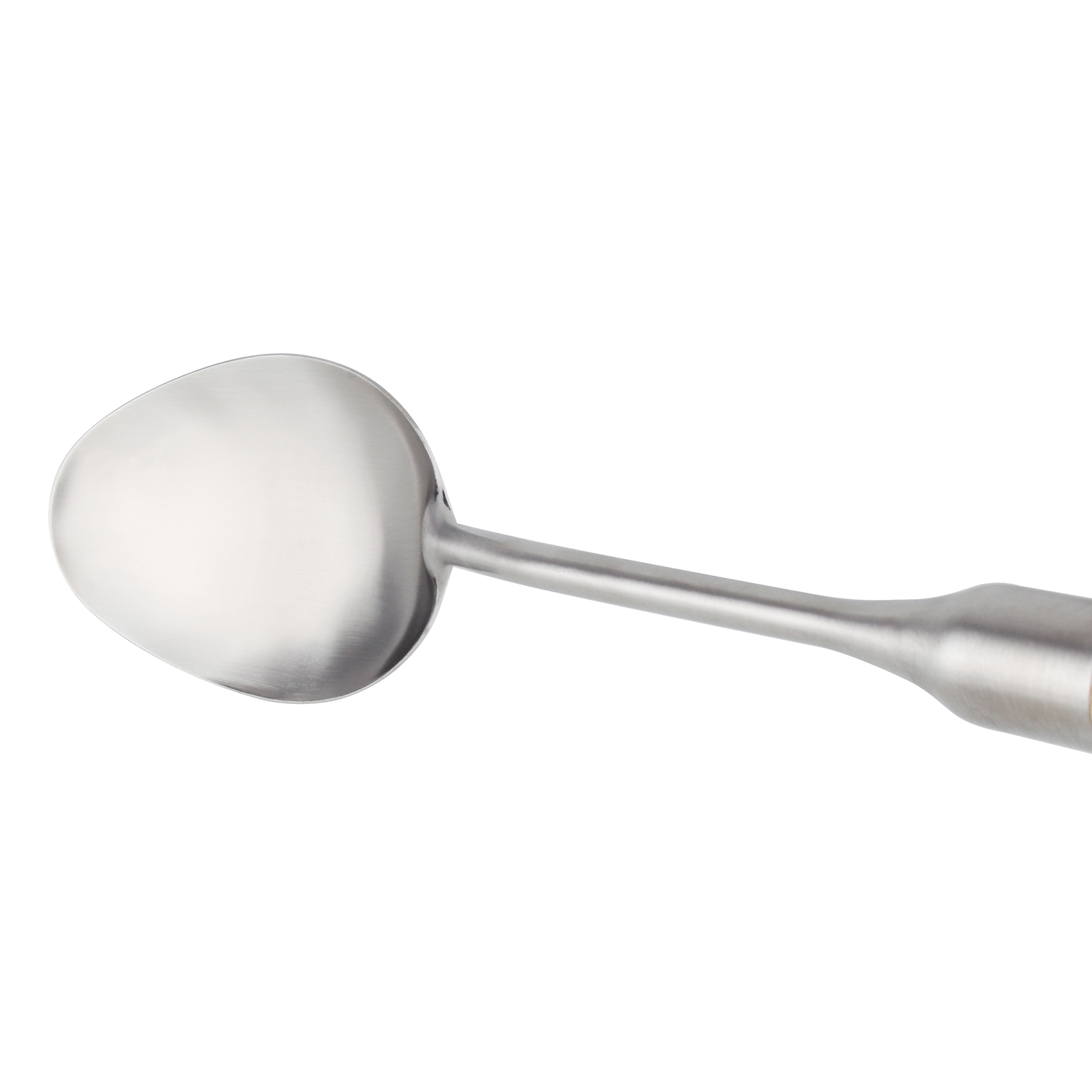 Berger Stainless Steel Solid Spoon with Rubber Wood Handle - Image 2