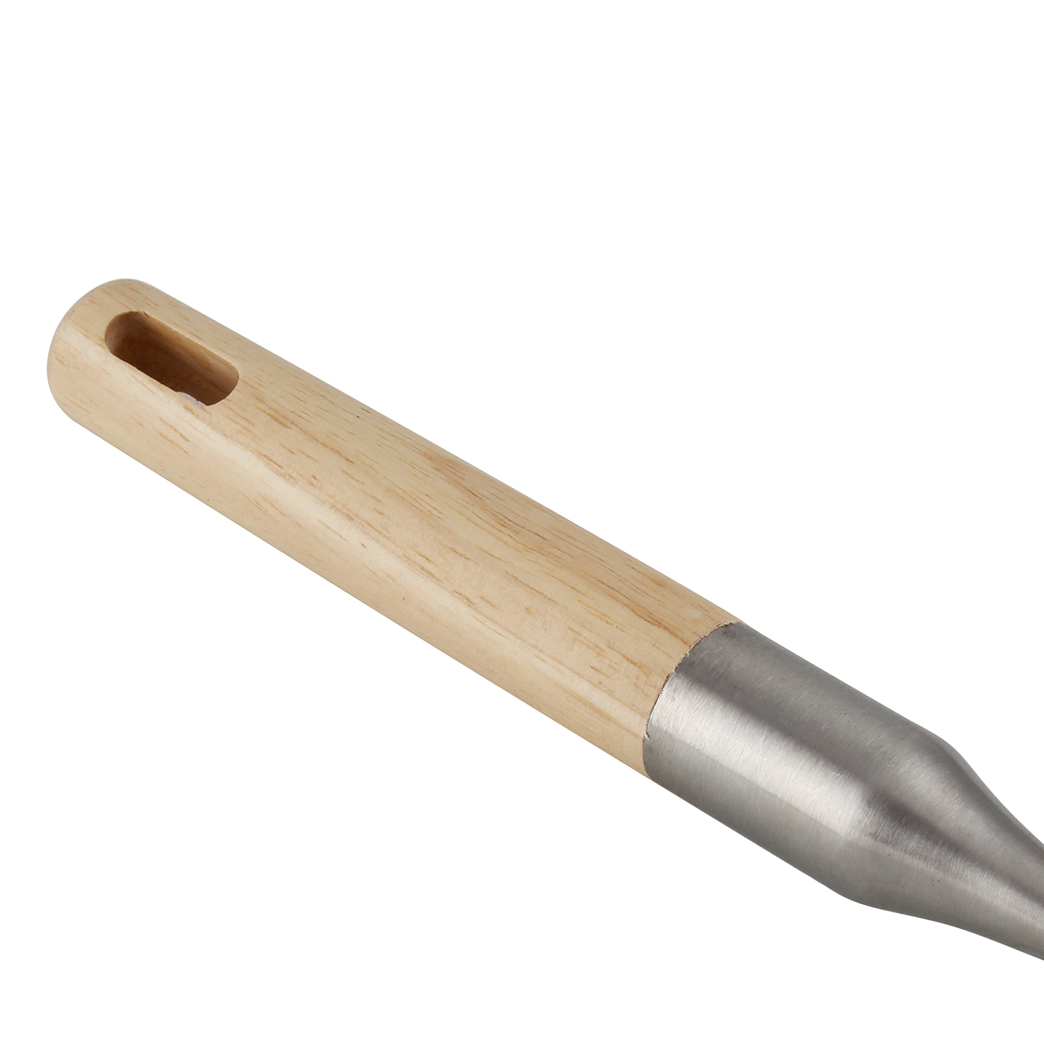 Berger Stainless Steel Solid Spoon with Rubber Wood Handle - Image 3