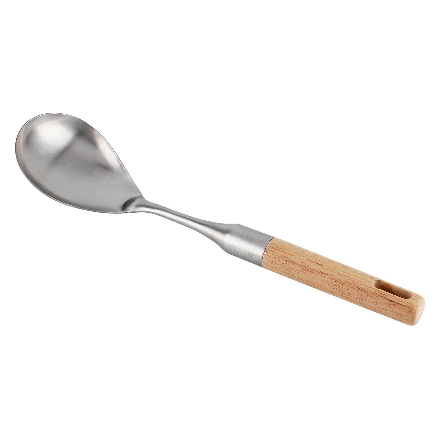 Berger Stainless Steel Rice Spoon with Rubber Wood Handle