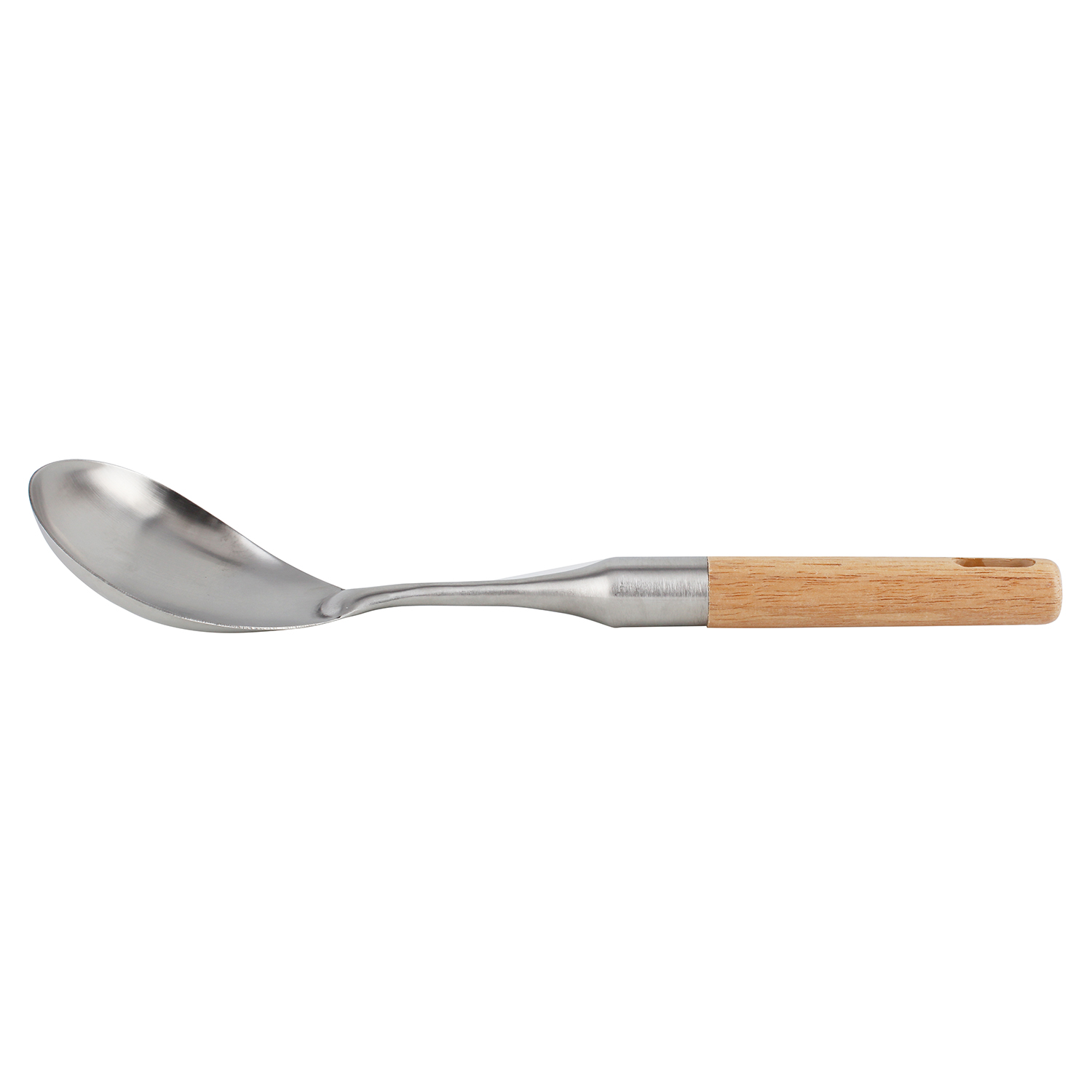 Berger Stainless Steel Rice Spoon with Rubber Wood Handle - Image 3