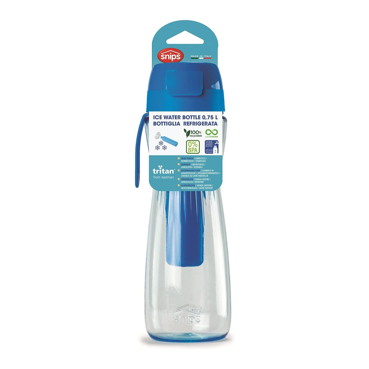 Snips Tritan Cooling Water Bottle, 0.75 Liters