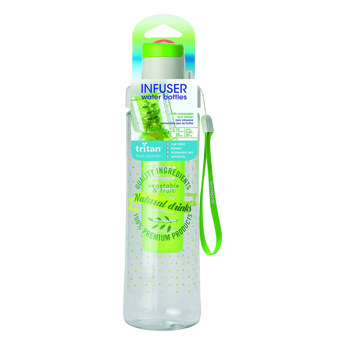 Snips Tritan Infuser Water Bottle, 0.75 Liters