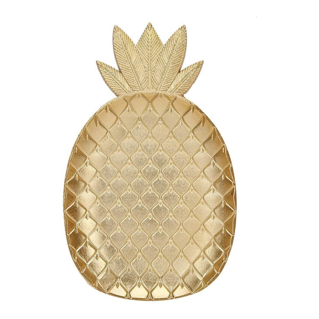 Kavsan Plastic Gold Pineapple Serving Plate - Image 2