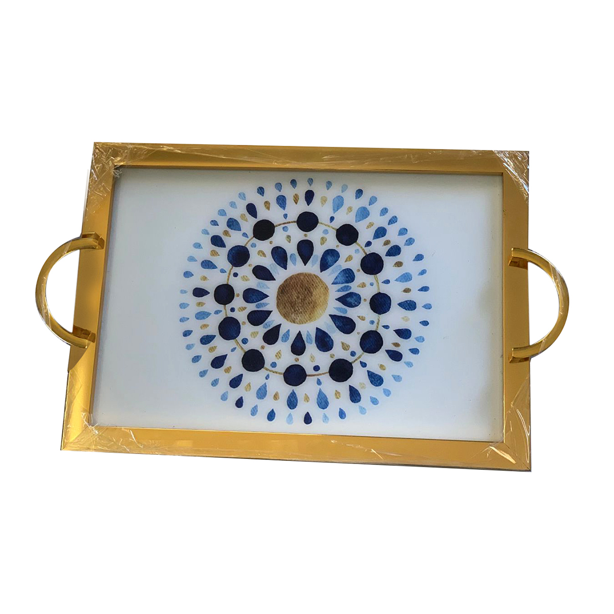 Tureks Serving Tray (33x52x2cm, Circle Gold)