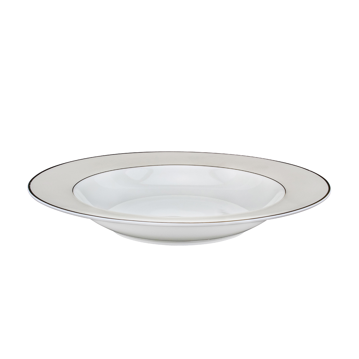 Shallow Platinum Soup Plate, 9 Inch