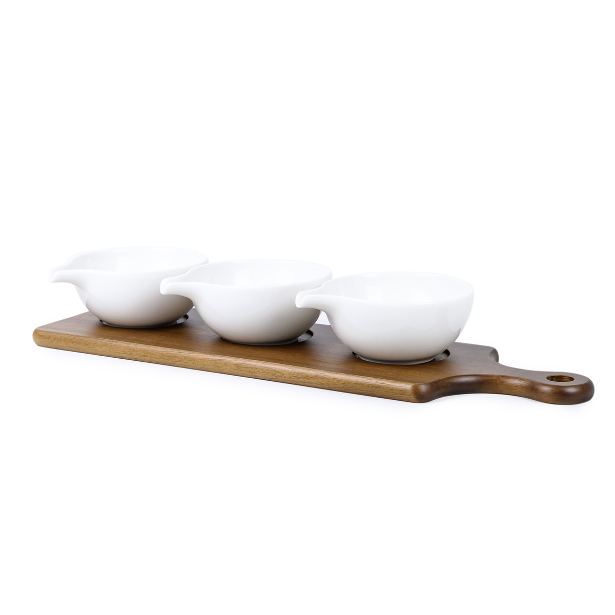 Shallow Acacia+Porc. 3Pcs Serving Set 40Cm - Image 2