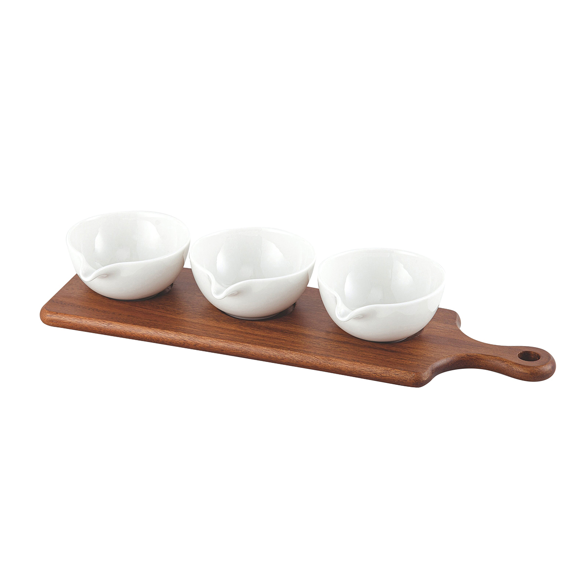 Shallow Acacia+Porc. 3Pcs Serving Set 40Cm - Image 4
