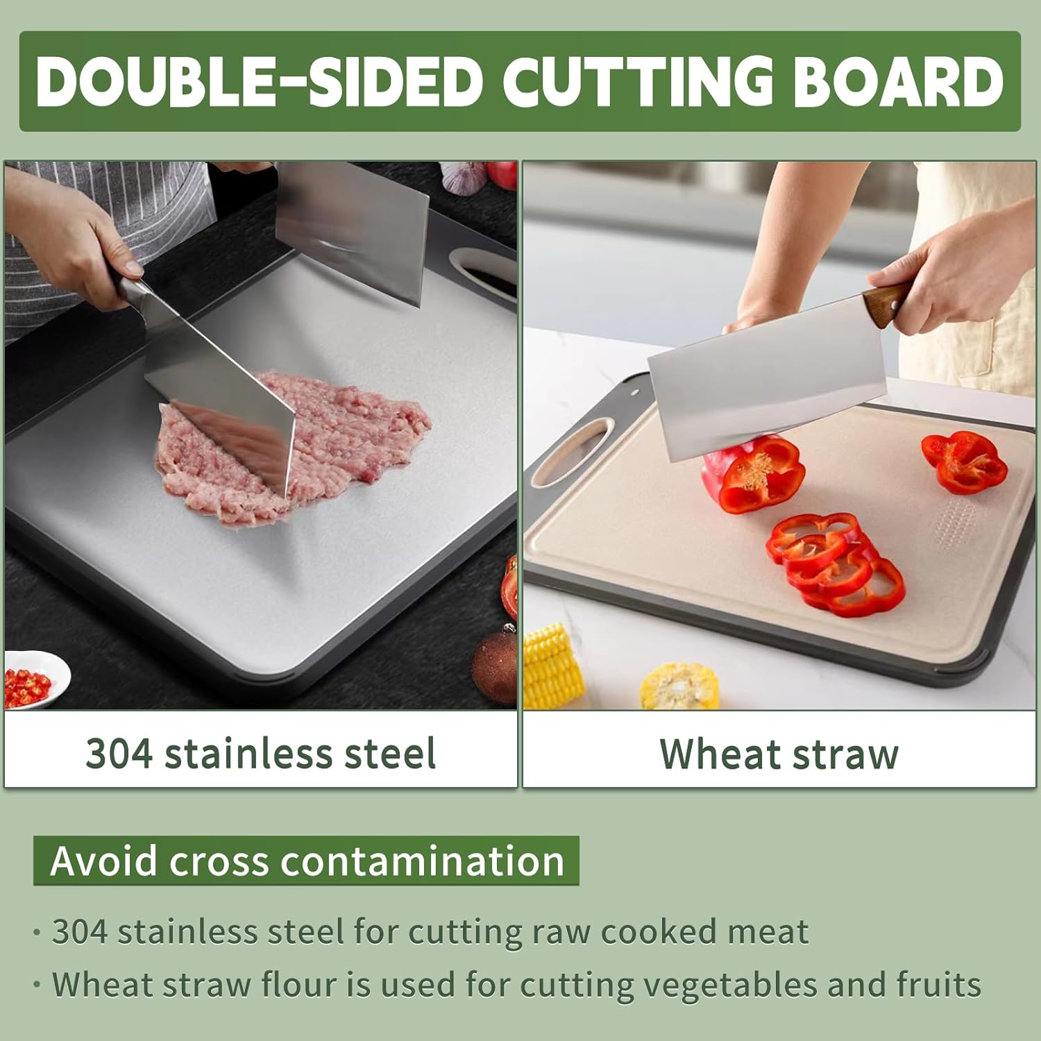 Cuisine Art Cutting Board, Large 16×11 316 Stainless Steel Cutting Board Kitchen - Image 2