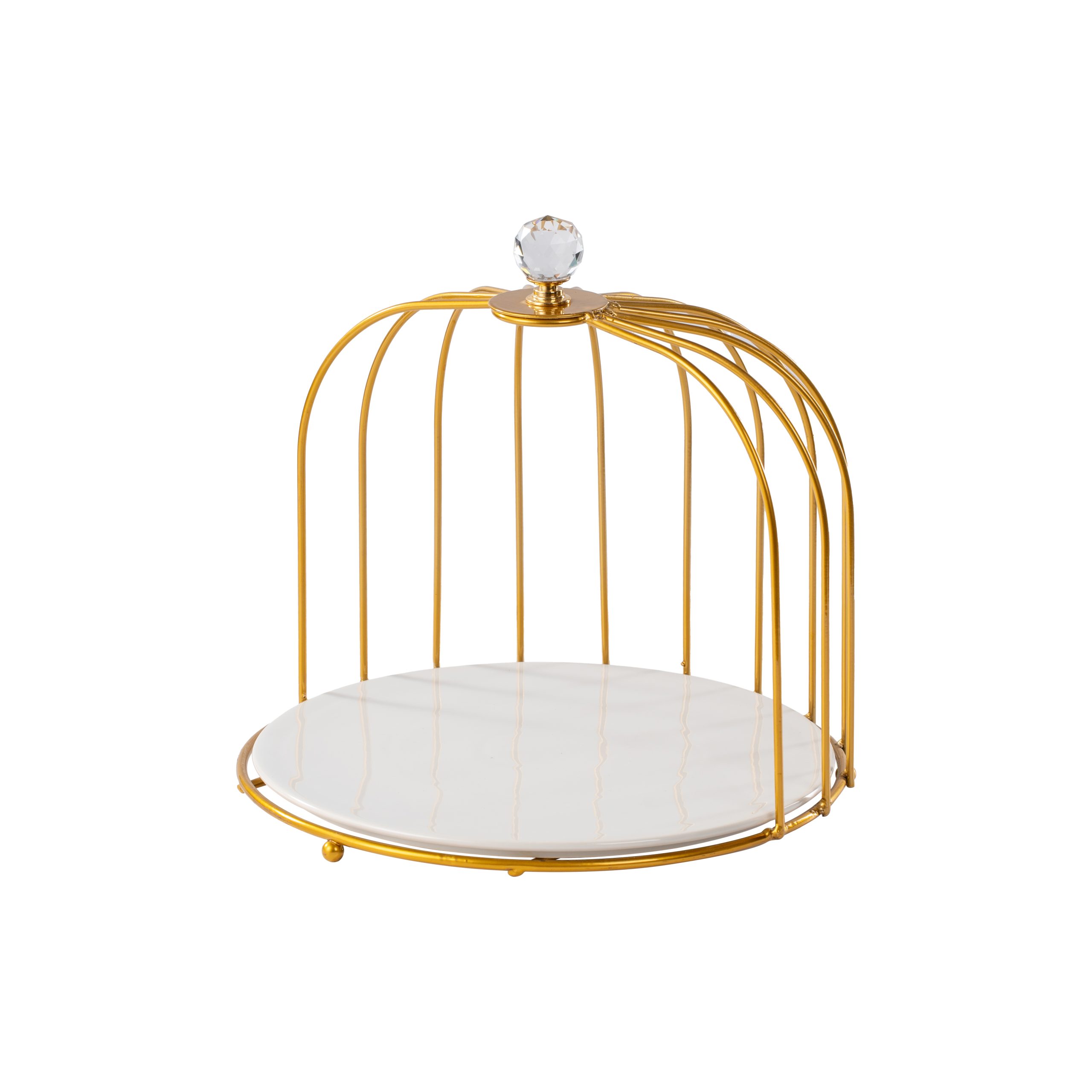 Shallow Cake Plate With Gold Stand