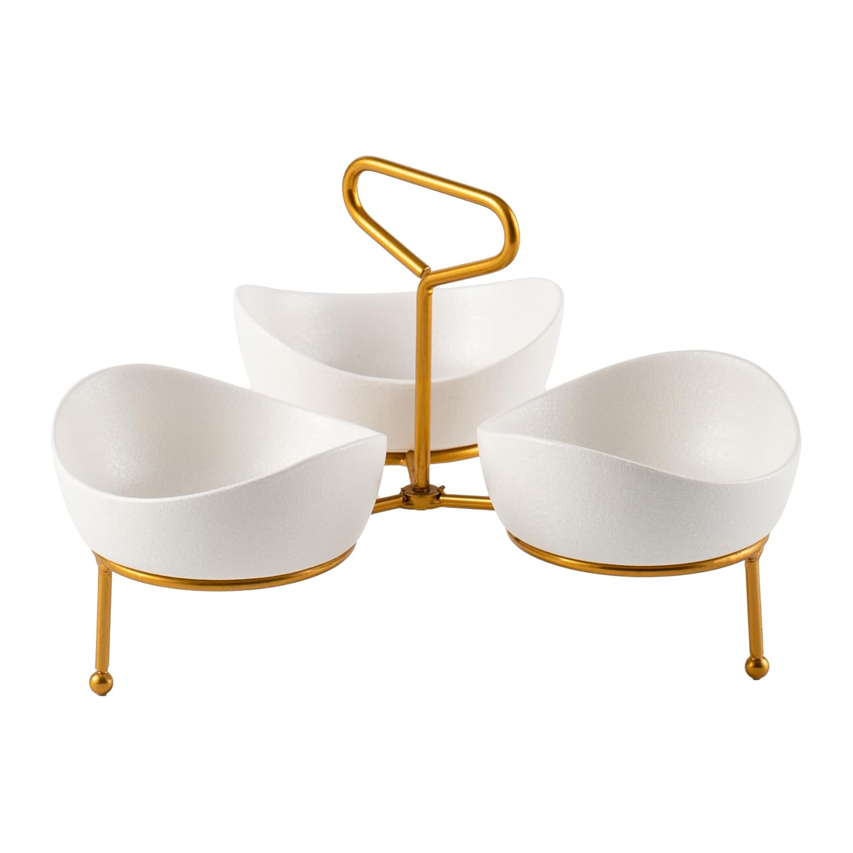 Shallow 3 Bowls Serving Set: 13Cm X 3- Gold