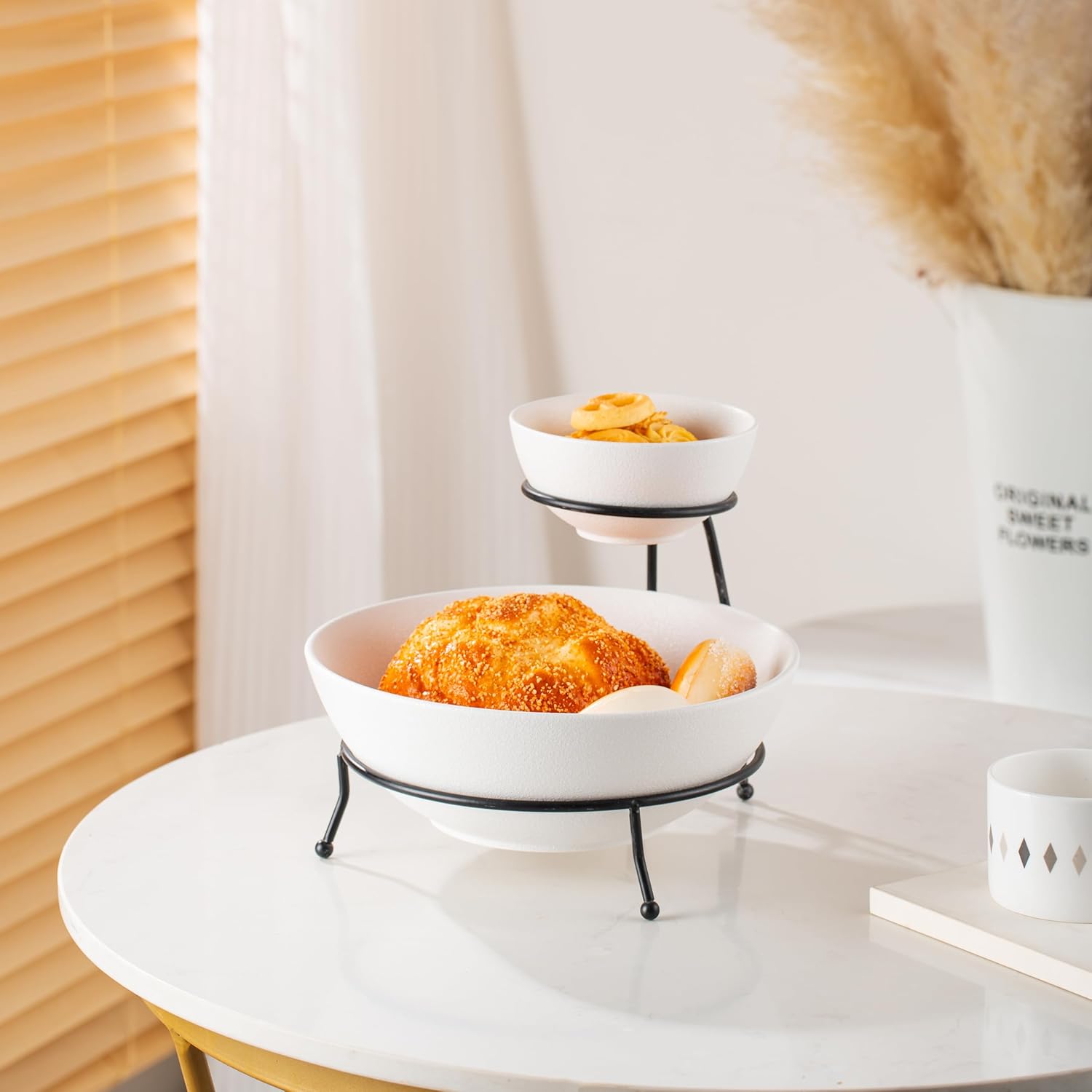 Shallow Chip & Dip Bowl Set: 12Cm+24Cm- Black - Image 2