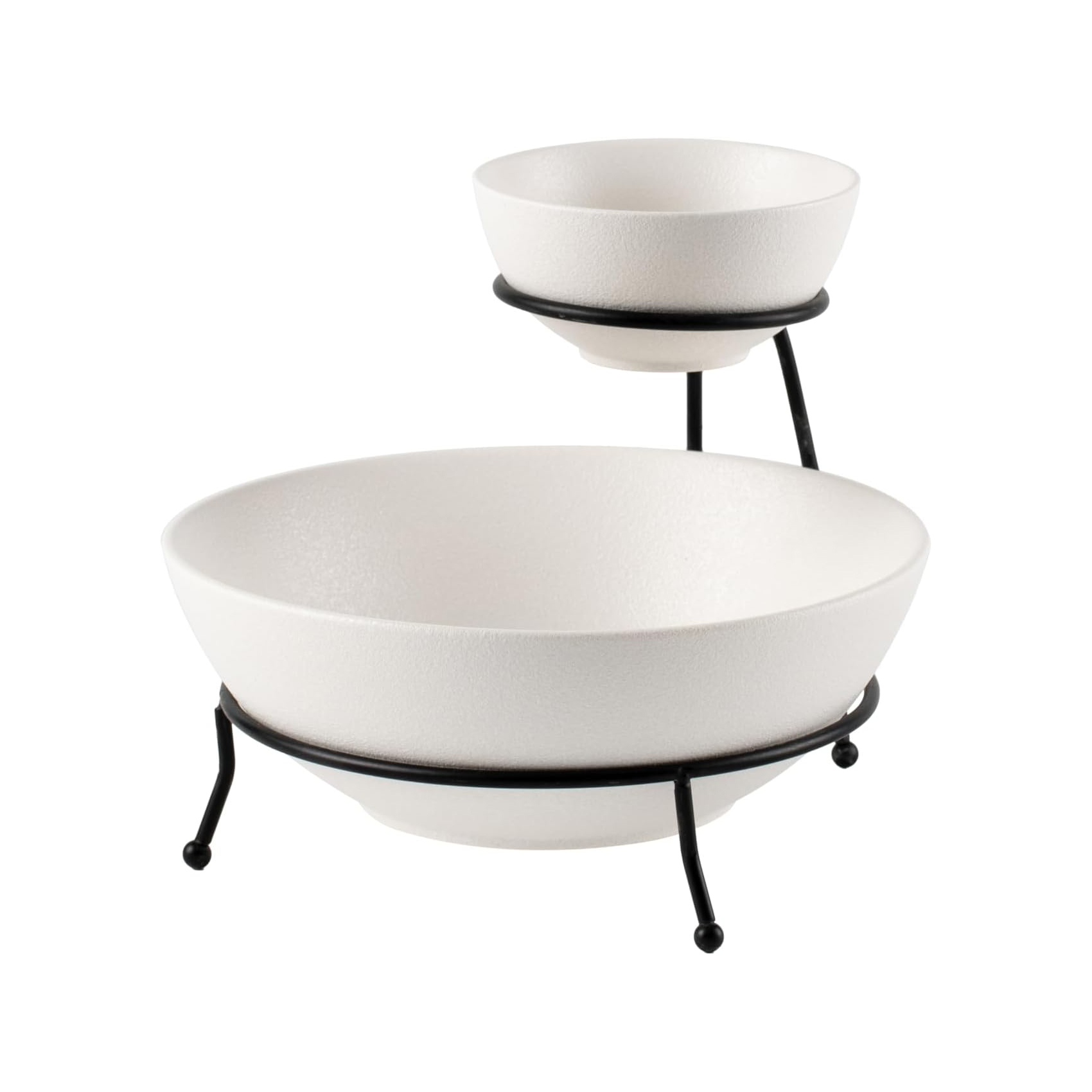 Shallow Chip & Dip Bowl Set: 12Cm+24Cm- Black