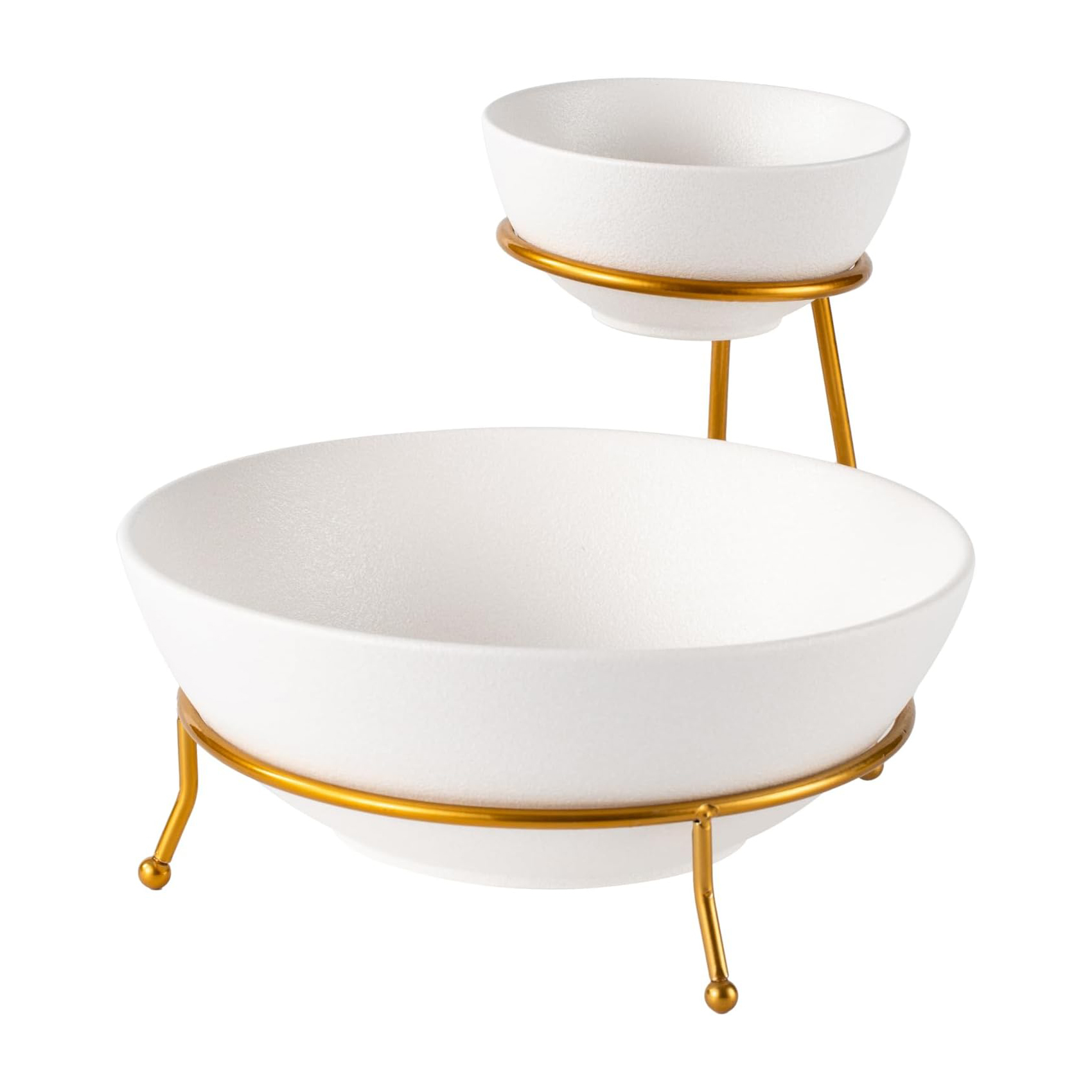 Shallow Chip & Dip Bowl Set: 12Cm+24Cm- Gold