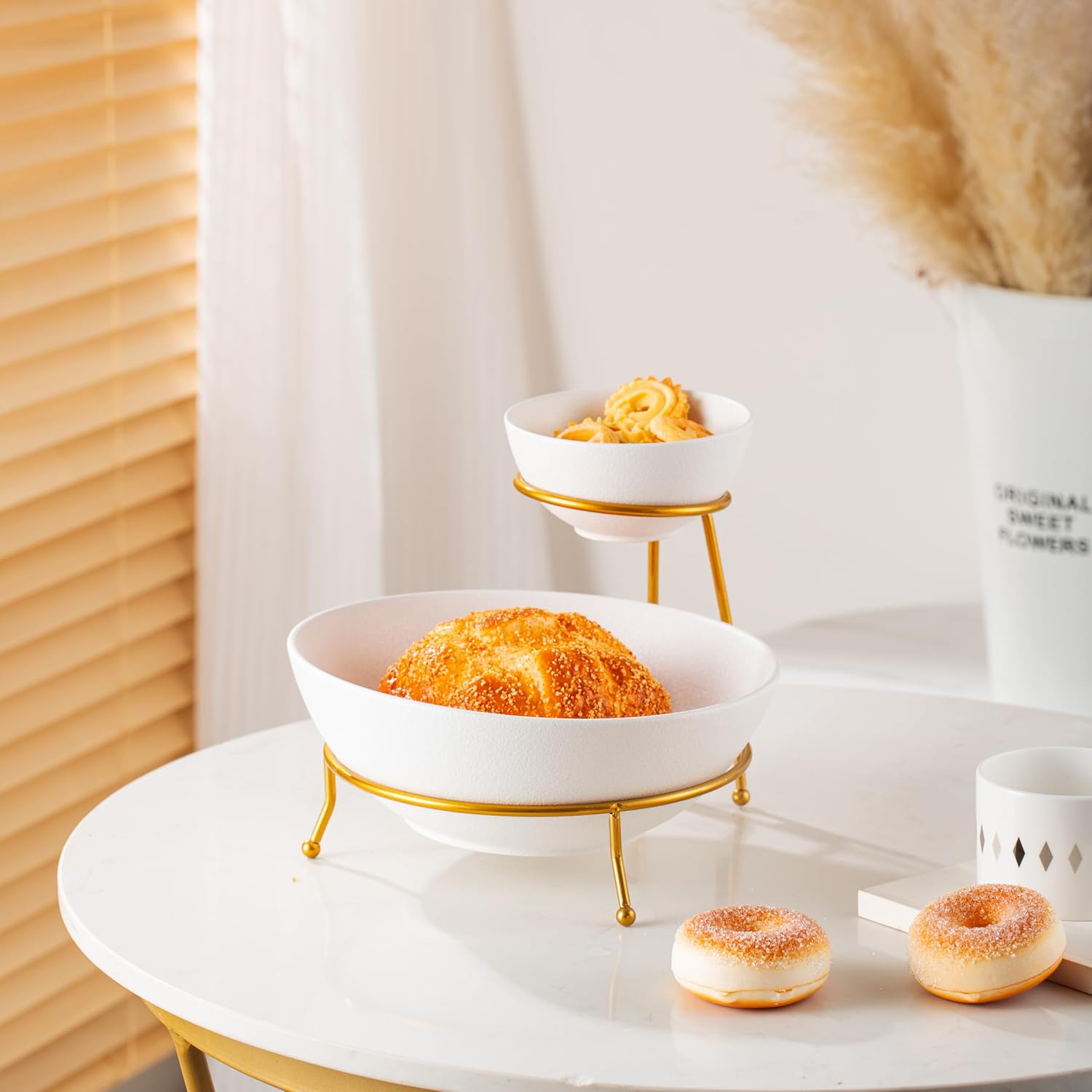 Shallow Chip & Dip Bowl Set: 12Cm+24Cm- Gold - Image 2