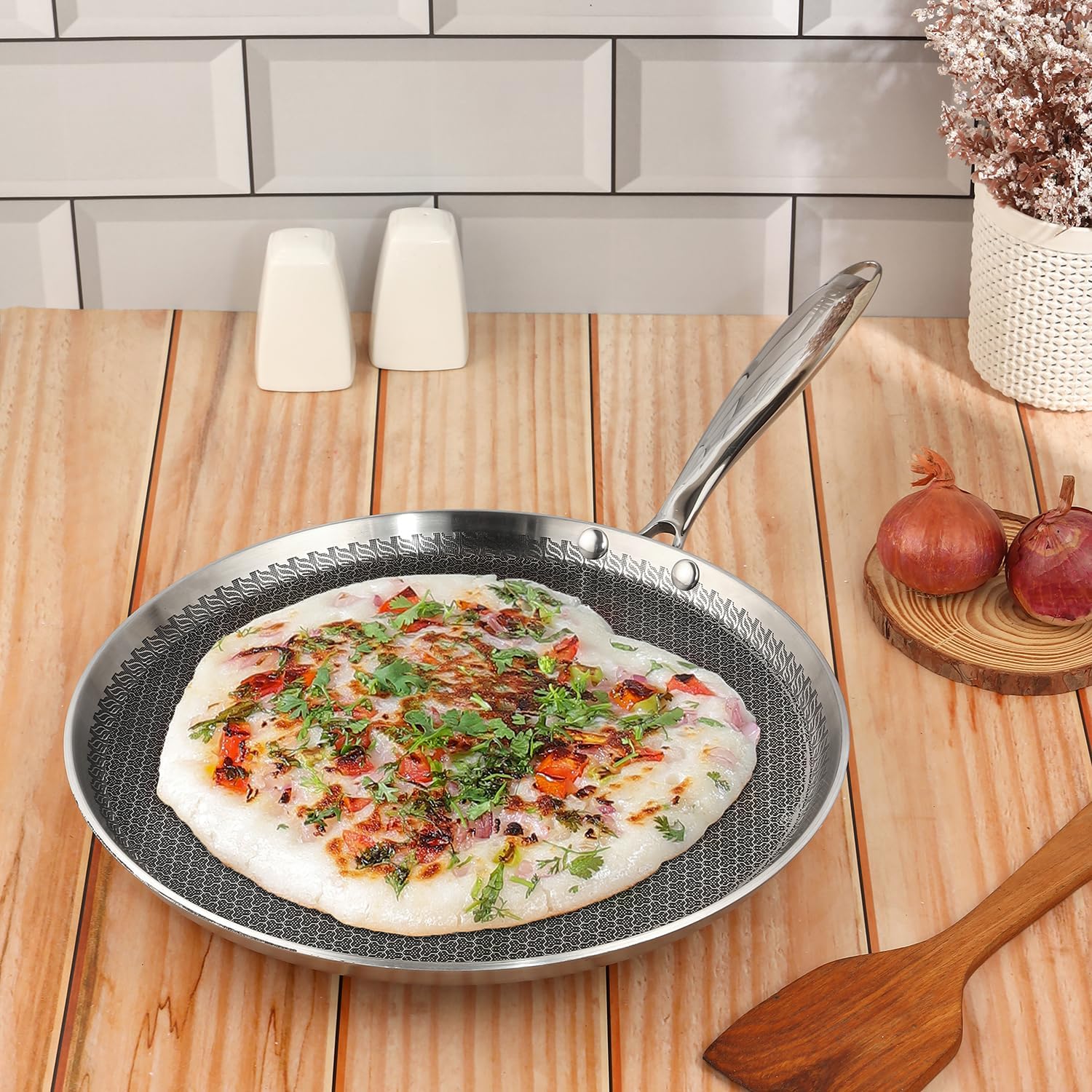 Vinod Platinum Triply Stainless Steel SAS Pro Dosa Tawa - 31 cm (Induction Friendly, 4mm Thick) - Image 2