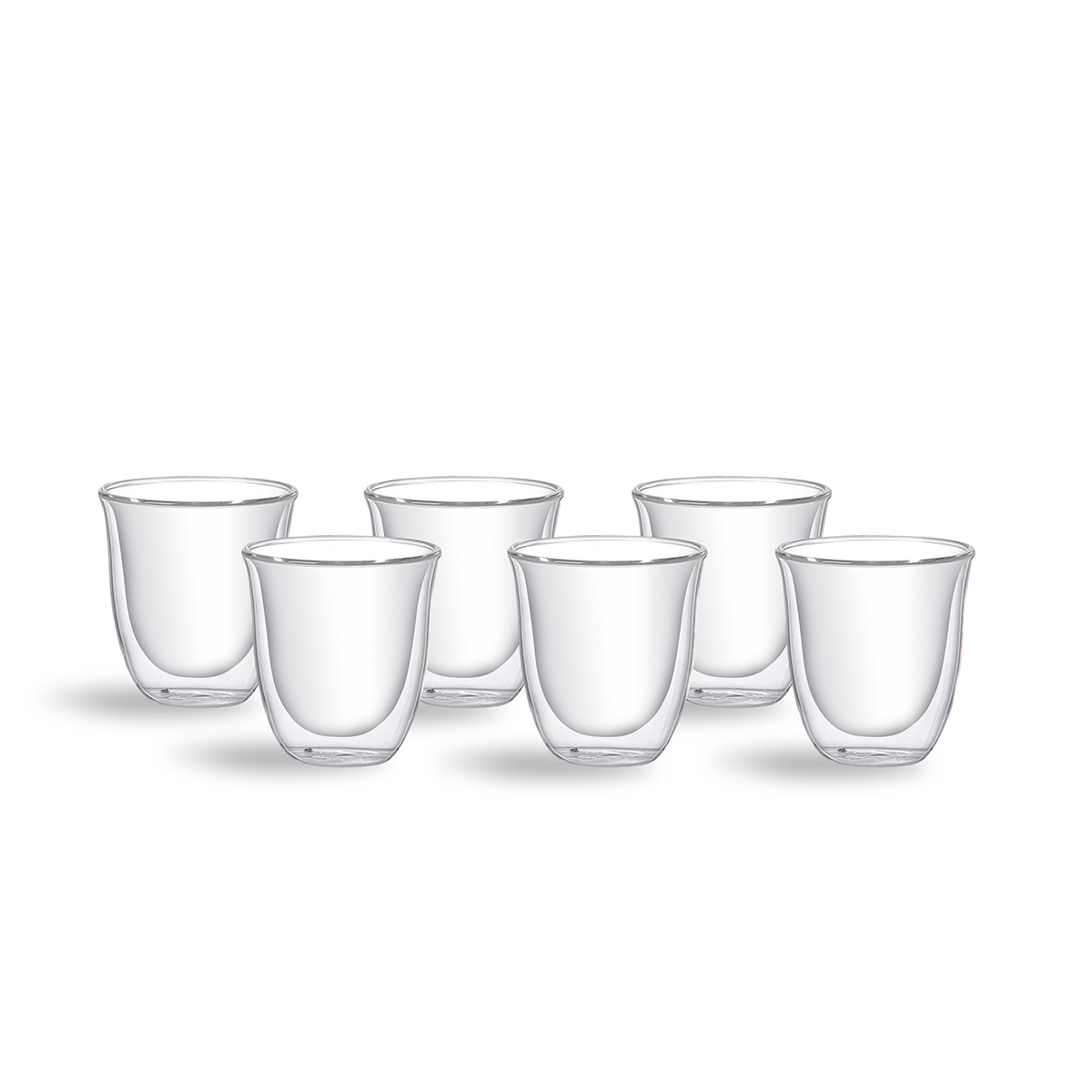 Cuisine Art High Borosilicate Glass Alda Double Wall Cup, Transparent, 80ml, Set of 6 - Image 2