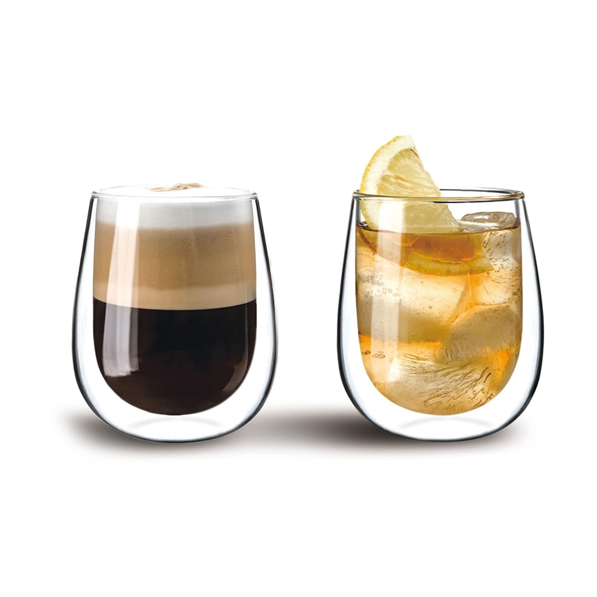 Cuisine Art Borosilicate Glass Double Walled Glass Coffee Cup, 250ml, Transparent, 2 Pieces - Image 2