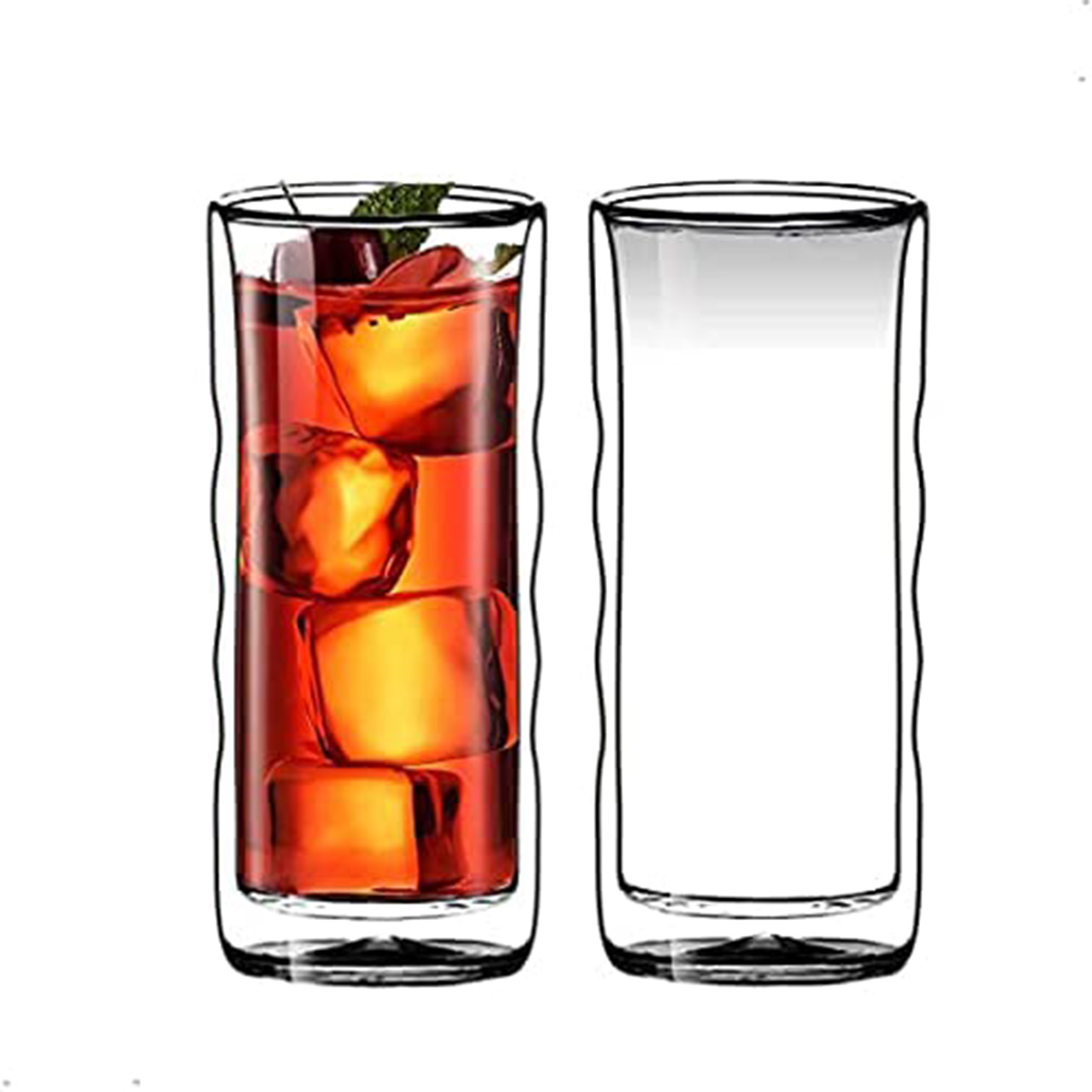 Cuisine Art Double Wall Glass Tall 2Pc St 450Ml - Image 2