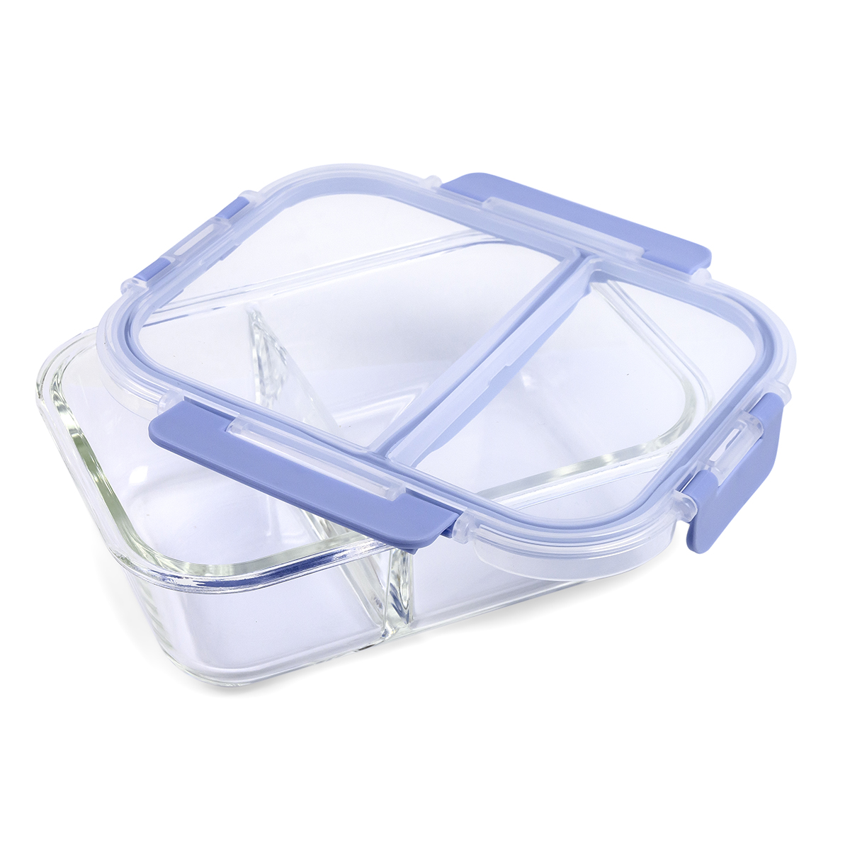 Cuisine Art High Borosilicate Glass 2 Compartment Food Saver with PP Lid, Transparent, 1000ml - Image 5