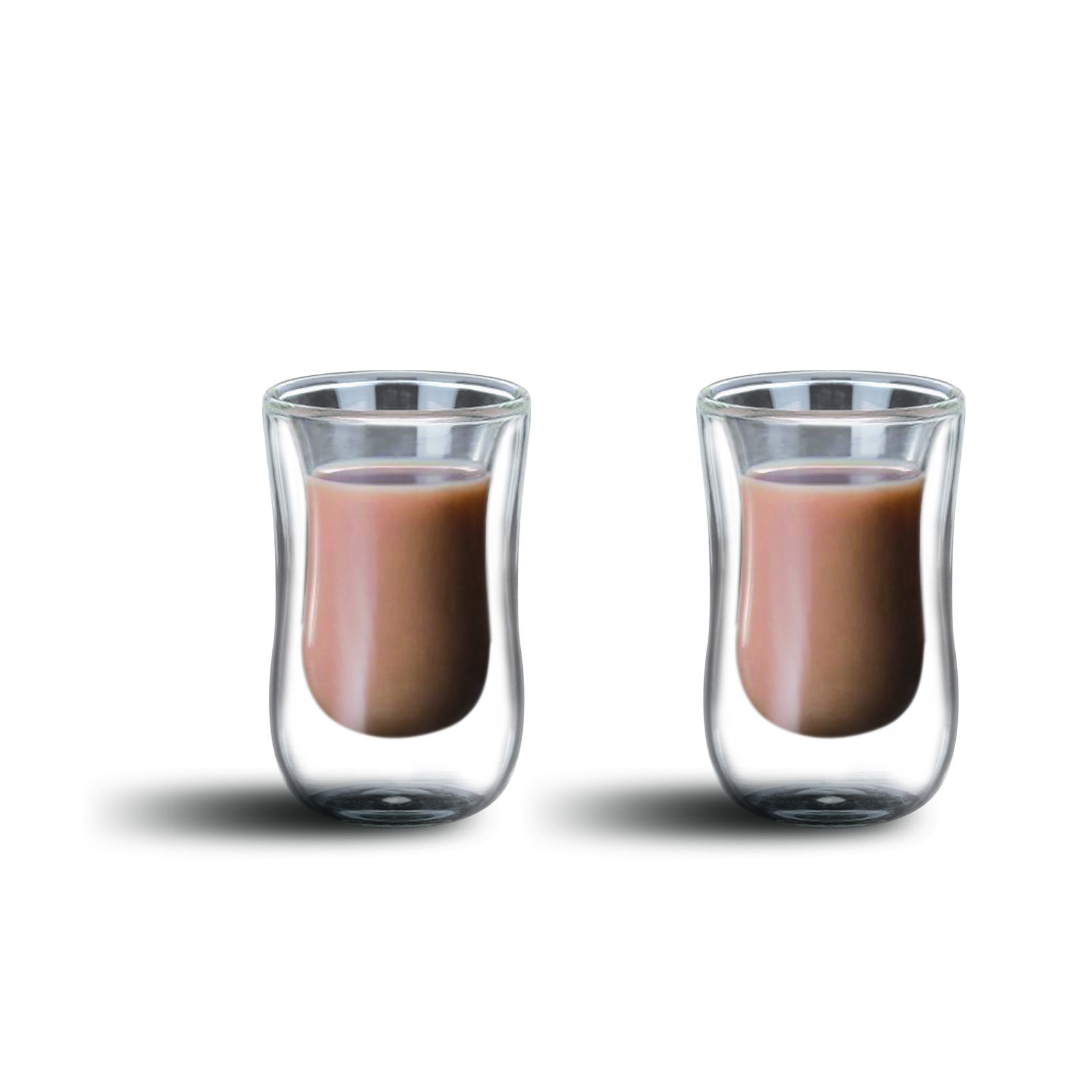 Cuisine Art Borosilicate Glass Double Walled Turkish Style Glass Cup Set, 100ml, Transparent, 2 Pieces