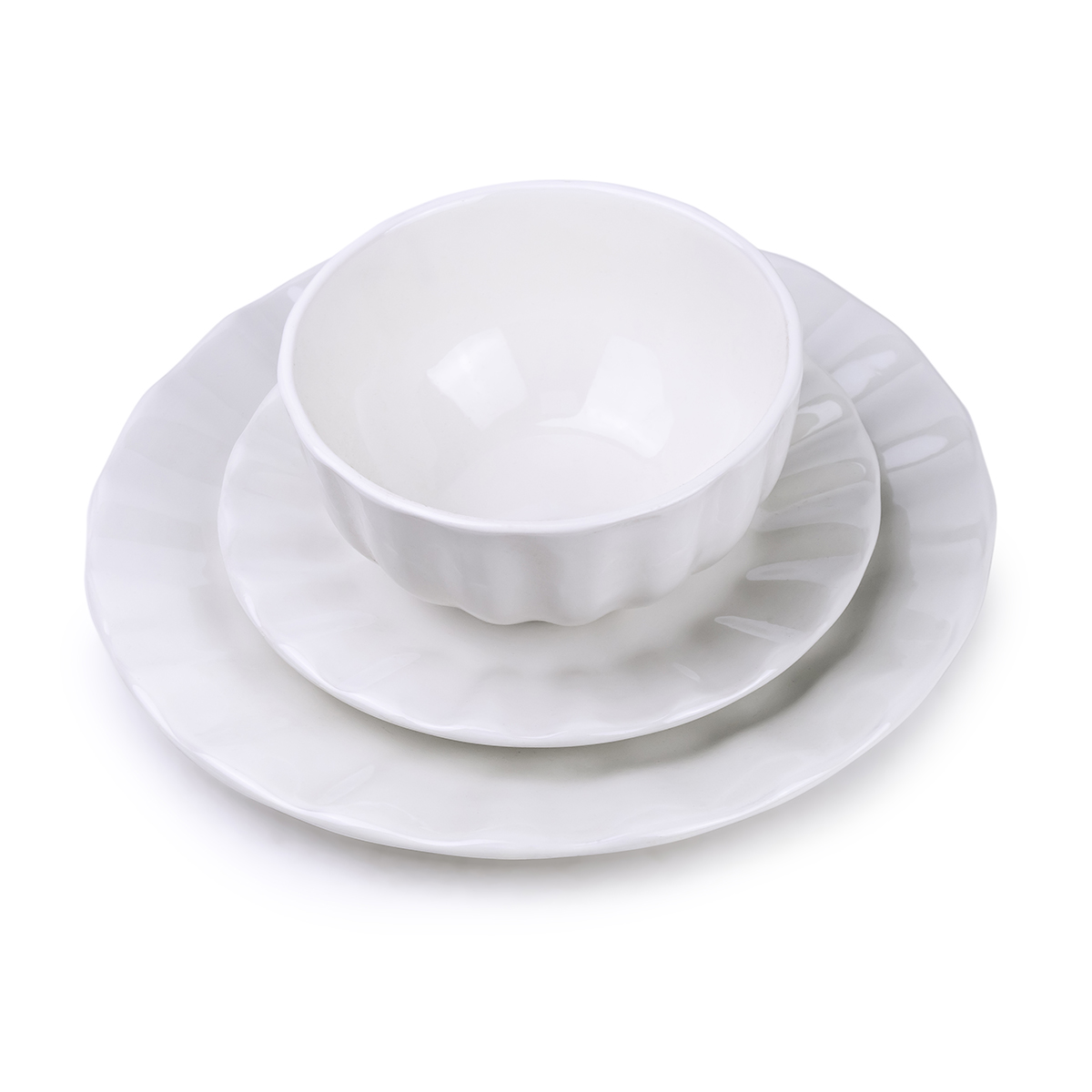 Cuisine Art SUZY 12-Piece Glazed Dinner Set - Cream - Image 2