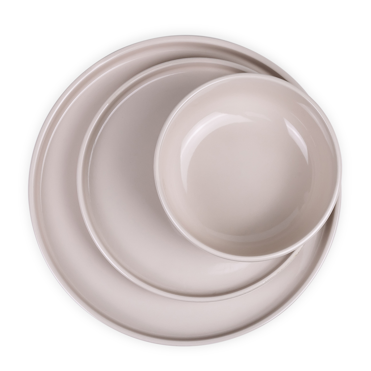 Cuisine Art 12-Piece Glazed Dinner Set - Cream - Image 6