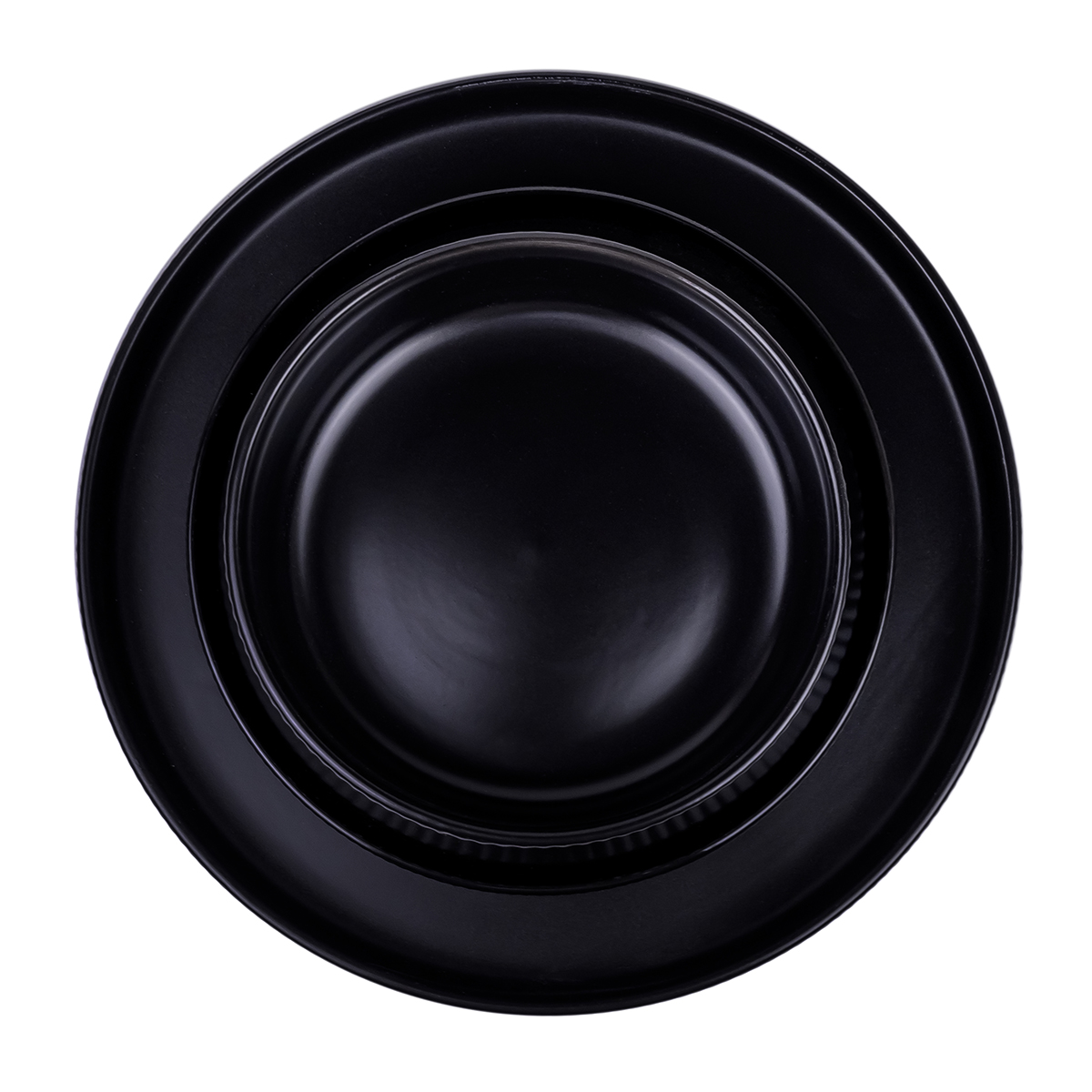 Cuisine Art SAHA 12-Piece Stoneware Dinner Set - Black - Image 2