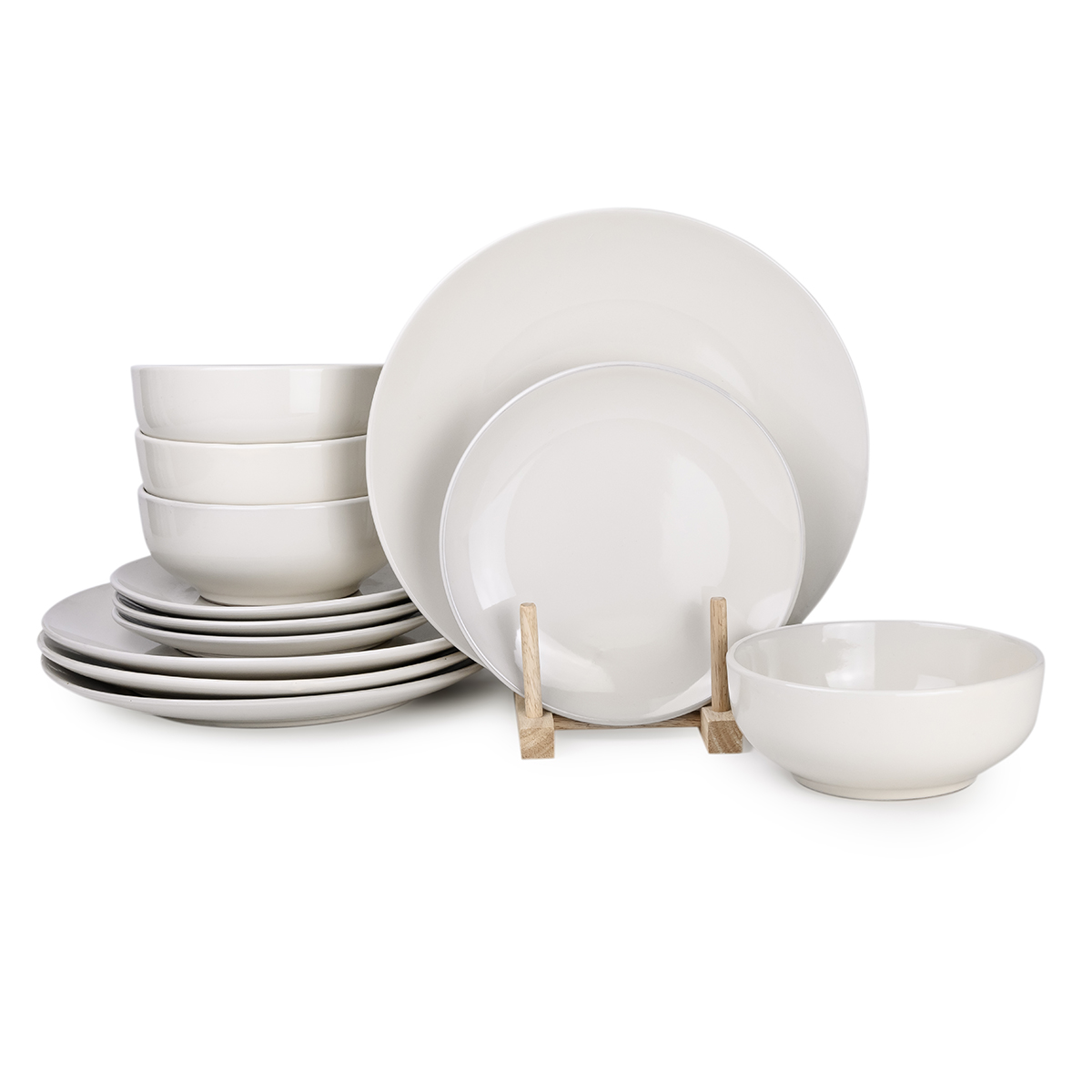 Cuisine Art HALA 12-Piece Stoneware Dinner Set - Cream