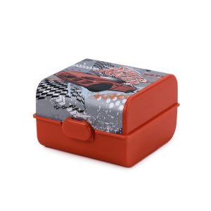 Herevin Speed Racer Printed Red Lunch Box for Kids - BPA-Free Polypropylene (PP) Food Storage Container with Snap Lock Lid