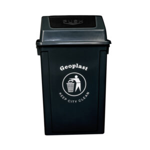 Geoplast Polypropylene Plastic Swing Bin - 40 Liters, Black